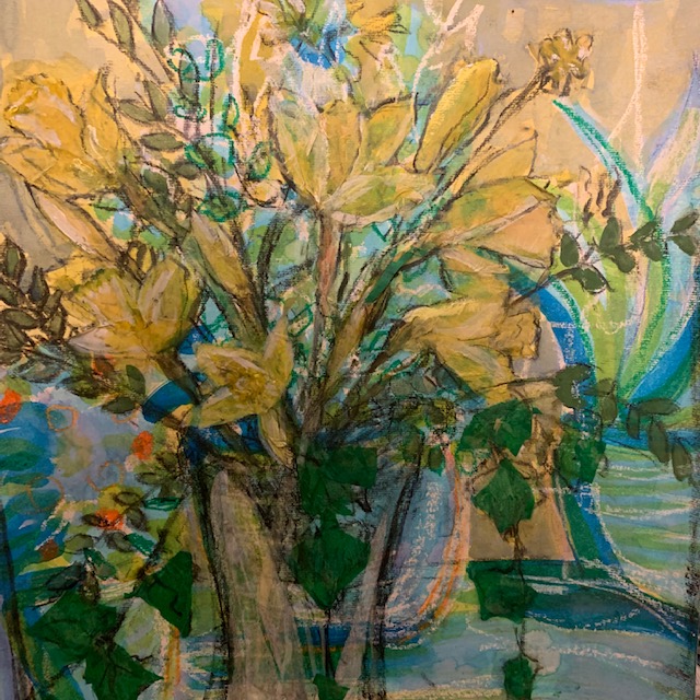 Picture: Daffodils, Collage with mixed media, POA