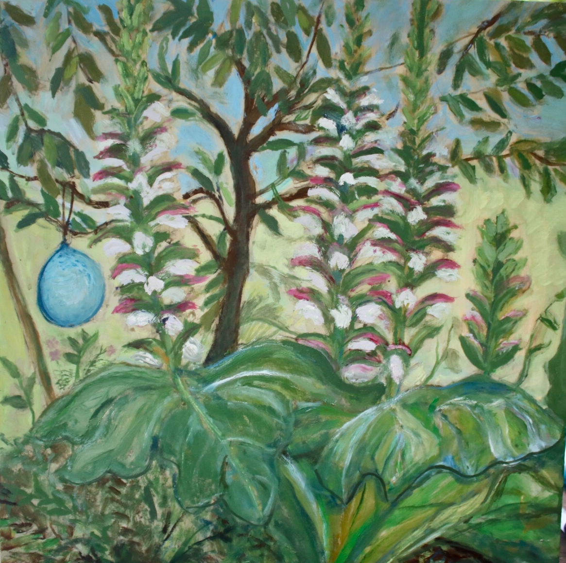 Acanthus I, Pastel, Part of a diptych