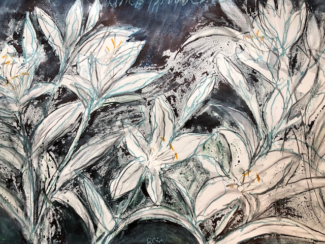 Lilies, Mixed Media, 102cm x 71cm
