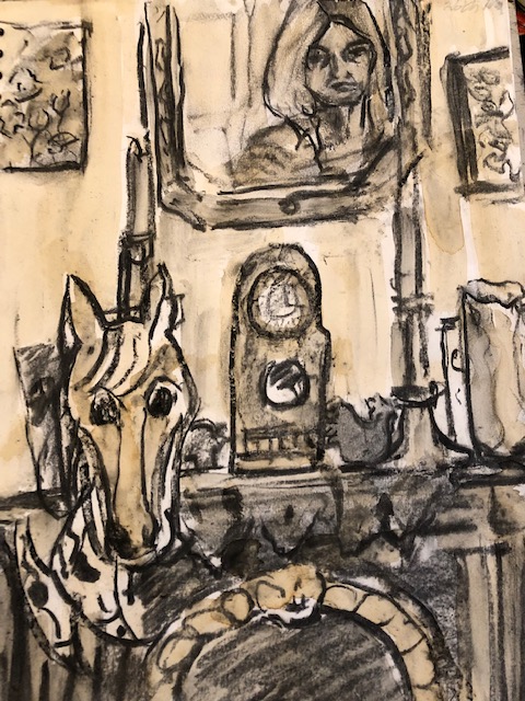 Missing Work, Charcoal and coffee stains