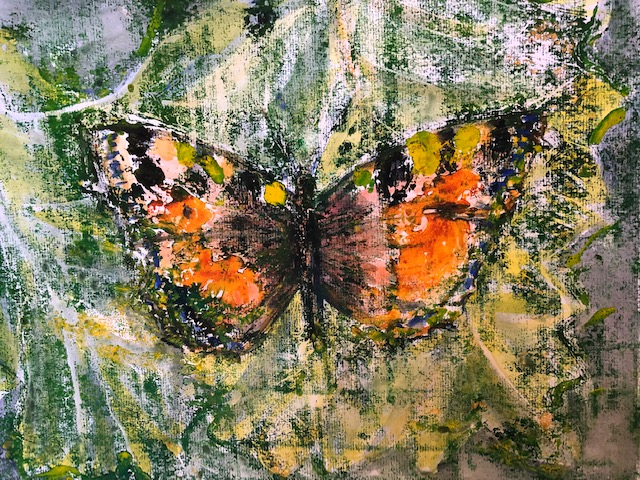 Tortoiseshell Butterfly, Printing Ink and Watercolour, Print #4/4, 36cm x 30cm