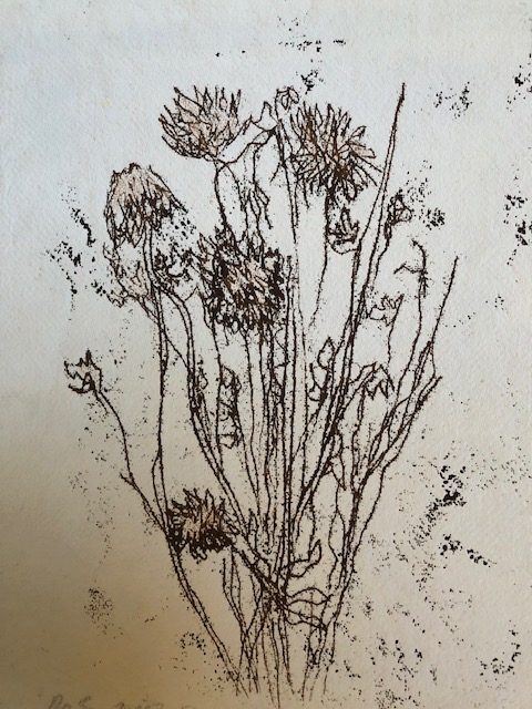 Dried Flowers #5/5, Monoprint on Indian Paper, 39cm x 53cm