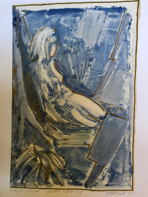 Monoprint with gold ink, 35cm x 54cm