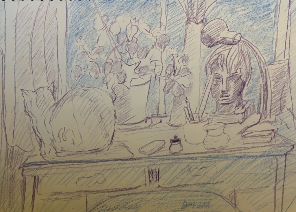 watercolour pencil drawing b Norwich artist Diana Lamb